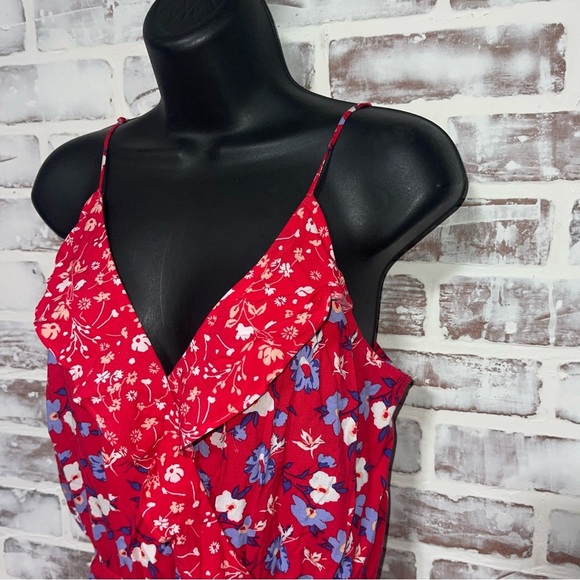 Express Red Ruffled Tiered Sundress - Picture 2 of 9